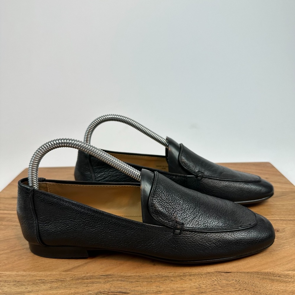 New NWOB‎ Womens Steve Madden Fitz Black Leather Shoes Flats Loafers Size 7.5 M